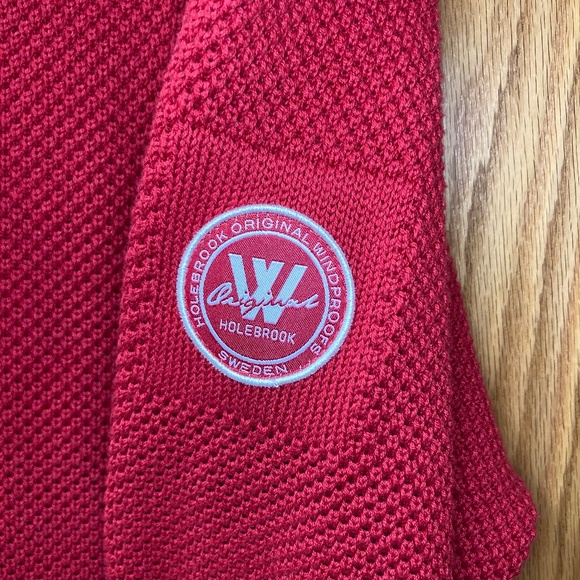 Holebrook Sweden Men's Windproof Classic Sweater Red 1/4 Zip Size XL Pullover - Picture 8 of 16